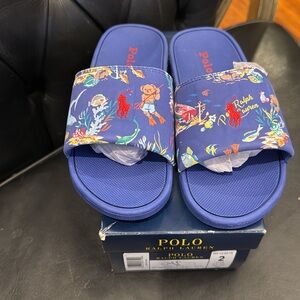 Polo kid slides Bearwaiian print red Cayson II